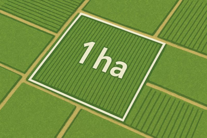 Hektar in Quadratmeter umrechnen